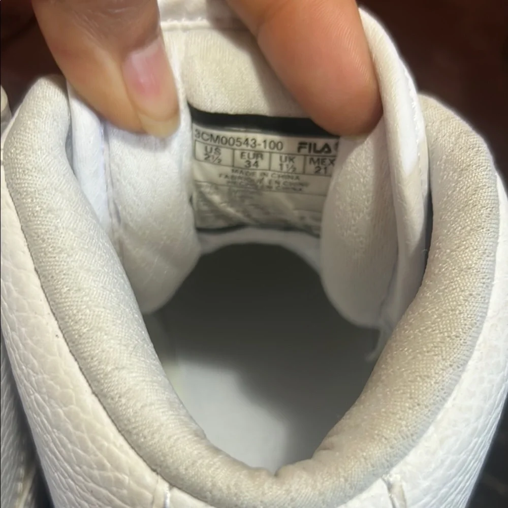 Fila Kids White High-Top Sneakers